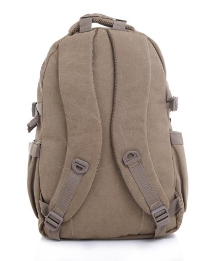 display image 3 for product PARA JOHN 20'' Canvas Leather Backpack - Travel Backpack/Rucksack - Casual Daypack College Campus