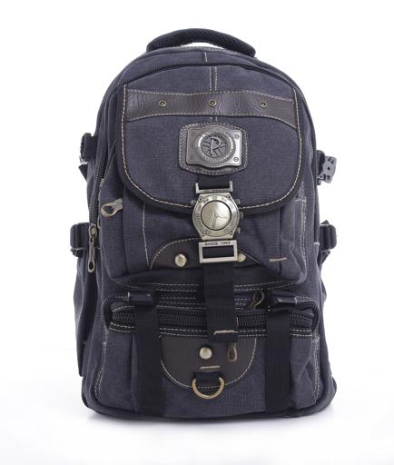 display image 0 for product PARA JOHN 20'' Canvas Leather Backpack - Travel Backpack/Rucksack - Casual Daypack College Campus