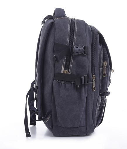 display image 3 for product PARA JOHN 20'' Canvas Leather Backpack - Travel Backpack/Rucksack - Casual Daypack College Campus