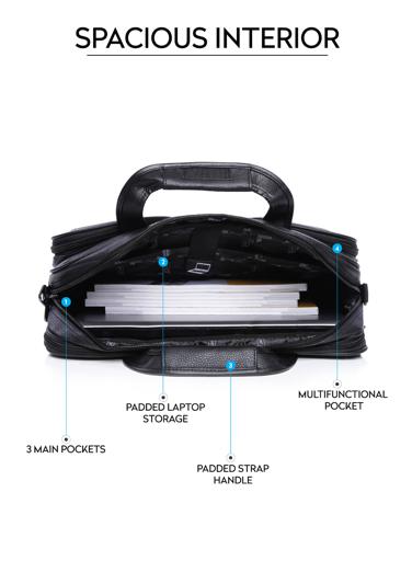 display image 1 for product Secure Business Professional Multi-Purpose Travel Laptop Bag with Hideaway Handles, Cross Shoulder Strap, Protective Padding / Office Bag, Macbook Bag