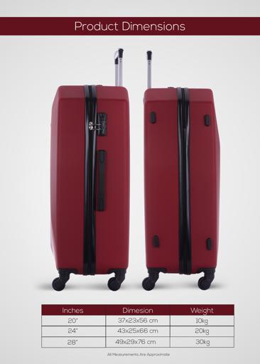 display image 4 for product PARA JOHN Hardside 3 Pcs Trolley Luggage Set, Champagne