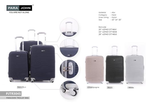 display image 5 for product PARA JOHN Abs Rolling Trolley Luggage Set, Silver