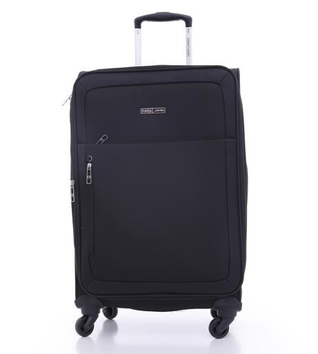 display image 1 for product PARA JOHN Polyester Soft Trolley Luggage Set, Black