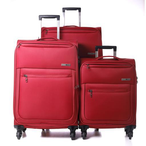 display image 0 for product Parajohn PJTR3116 Polyester Soft Trolley Luggage Set, Red