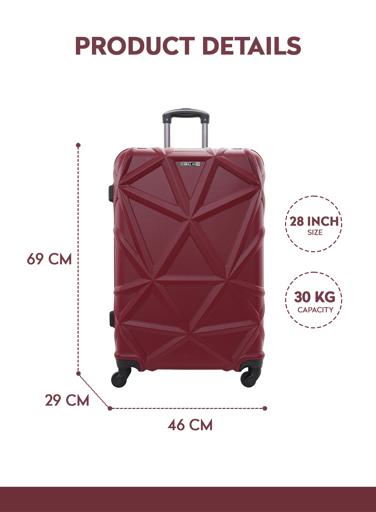 Black ABS Luggage Trolley Bag, Size: 20/24/28 Inches