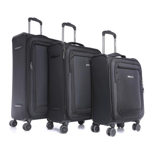 display image 0 for product PARA JOHN Opal 3 Pcs Trolley Luggage Set, Black