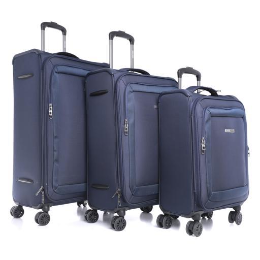display image 0 for product PARA JOHN Opal 3 Pcs Trolley Luggage Set, Navy