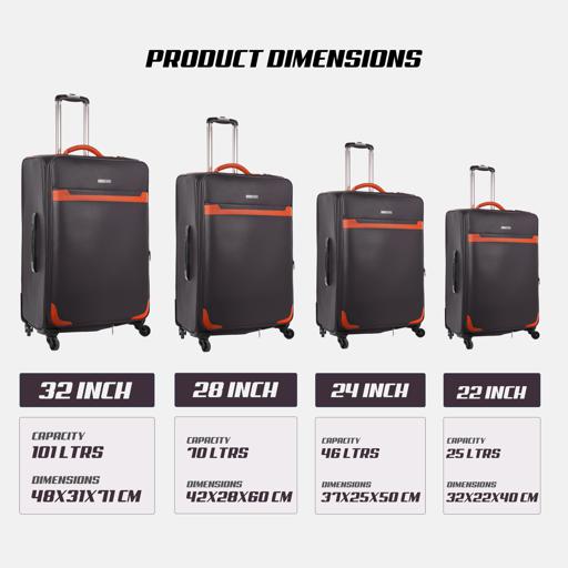 display image 4 for product PARA JOHN 4 Pcs Travel Luggage Suitcase Trolley Set - Trolley Bag, Carry On Hand Cabin Luggage Bag – PVC Leather Cabin Trolley Bag – Cabin size suitcase for Business Travellers - (16’’ 20’’ 