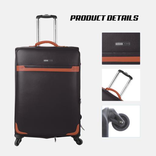 display image 1 for product PARA JOHN 4 Pcs Travel Luggage Suitcase Trolley Set - Trolley Bag, Carry On Hand Cabin Luggage Bag – PVC Leather Cabin Trolley Bag – Cabin size suitcase for Business Travellers - (16’’ 20’’ 