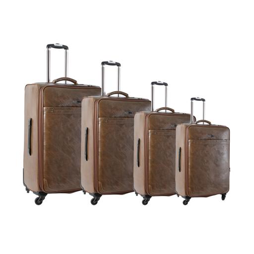 PARA JOHN 4 Pcs Travel Luggage Suitcase Trolley Set - Trolley Bag, Carry On Hand Cabin Luggage Bag – PVC Leather Cabin Trolley Bag – Cabin size suitcase for Business Travellers - (16’’ 20’’  hero image