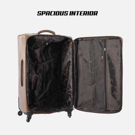 display image 2 for product PARA JOHN 4 Pcs Travel Luggage Suitcase Trolley Set - Trolley Bag, Carry On Hand Cabin Luggage Bag – PVC Leather Cabin Trolley Bag – Cabin size suitcase for Business Travellers - (16’’ 20’’ 