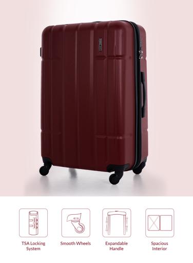 display image 3 for product PARA JOHN 4 Pcs Alle Trolley Luggage Set, Dark Red