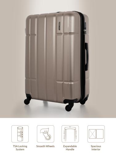 display image 1 for product PARA JOHN 4 Pcs Alle Trolley Luggage Set, Golden