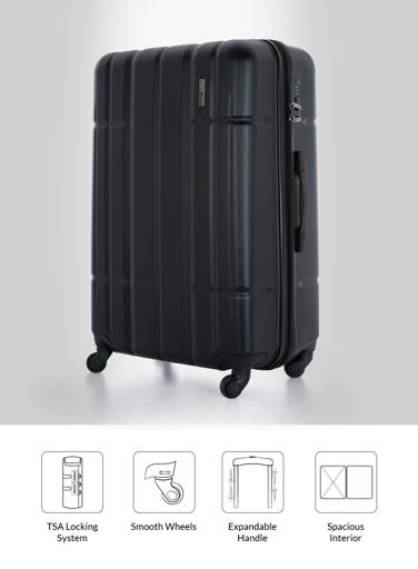 display image 7 for product PARA JOHN 4 Pcs Alle Trolley Luggage Set, Black