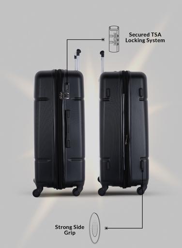 display image 3 for product PARA JOHN 4 Pcs Alle Trolley Luggage Set, Black