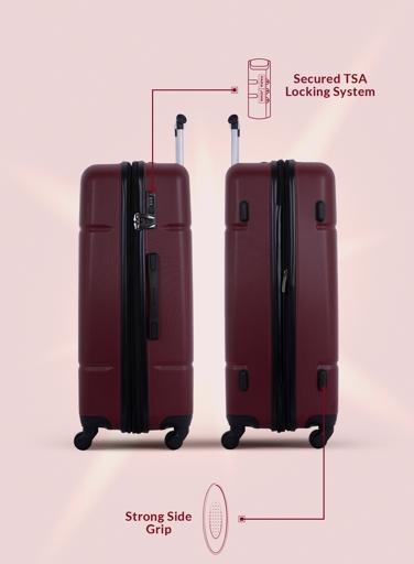 display image 5 for product PARA JOHN 4 Pcs Alle Trolley Luggage Set, Dark Red