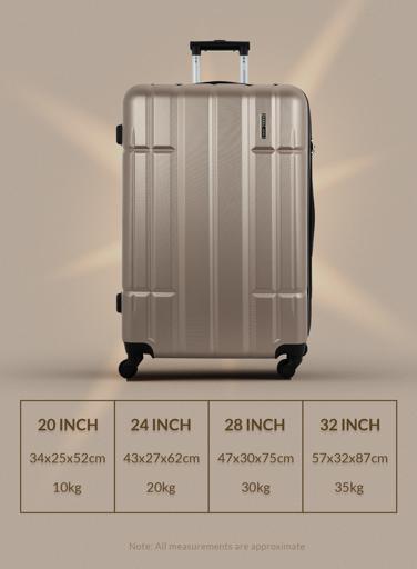 display image 5 for product PARA JOHN 4 Pcs Alle Trolley Luggage Set, Golden