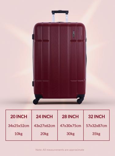 display image 4 for product PARA JOHN 4 Pcs Alle Trolley Luggage Set, Dark Red
