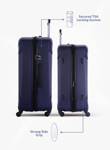 display image 1 for product PARA JOHN 4 Pcs Zin Trolley Luggage Set, Blue