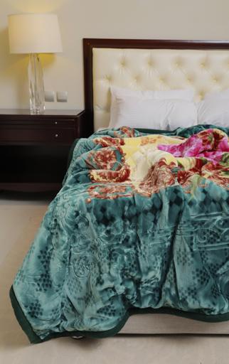 display image 3 for product PARA JOHN Emarati Floral Blue Double 2 Ply Embossed Blanket 200*240 Cm,Soft And Warm