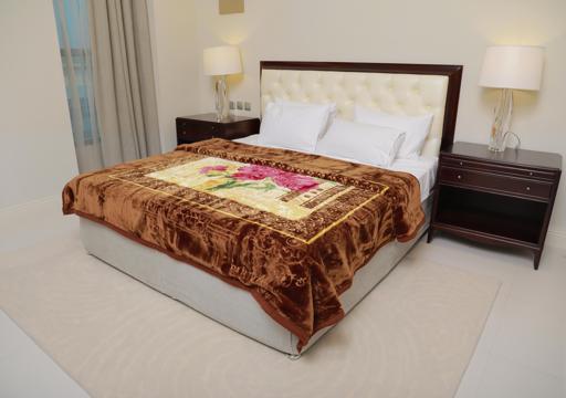 display image 4 for product PARA JOHN Emarati Floral Brown Double 2 Ply Embossed Blanket 200*240 Cm,Soft And Warm