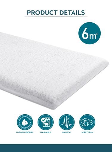 display image 1 for product Baby Pillow- Toddler Pillow With Bamboo Rayon Fabric, 50x30x5cm White