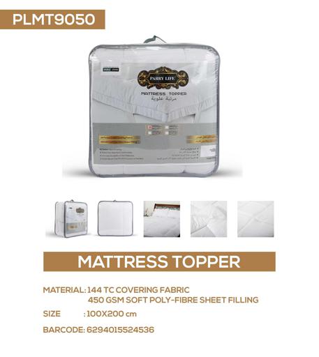 display image 5 for product PARRY LIFE Soft Mattress Topper - Polyester Cover Microfiber Filling - Super soft, Box Stitched Mattress Protector Topper Cover, Elasticated Corner Straps - 100 x 200 cm
