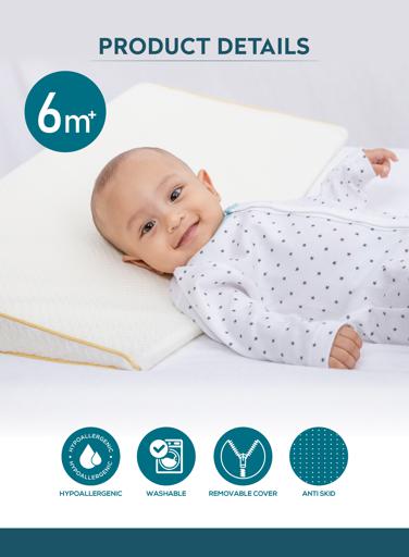 display image 1 for product Baby Pillow- Organic Universal Crib Wedge, 68x34x7cm
