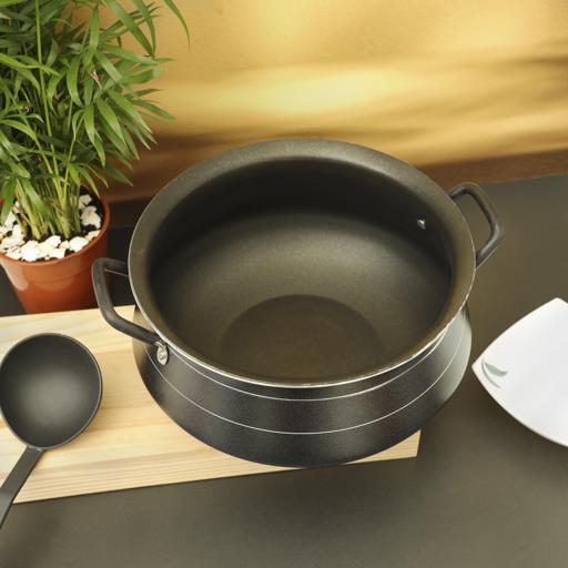 display image 3 for product 26cm Non-stick Handi Casserole, Stainless Steel Lid, RF10006 | Premium Quality Aluminium| Cool Touch Handles & Knob| Ideal for Veggies, Curry, Sweet, Meat, Seafood