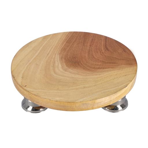 display image 5 for product 10" Chapati Table with Steel Legs, Premium Quality, RF10024 | Durable Design Kitchenware | 100% Natural Wood Chapati Maker | Eco-Friendly | Used In Home/Restaurant