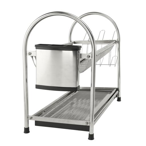 display image 6 for product Stainless Steel Dish Rack with 2 layer - Strong & Sturdy Body Large Capacity Rack with Removable Drip Tray & Non Slip Feet | Perfect to Keep Plates, Bowls, Glasses, Cups & More - Royalford 