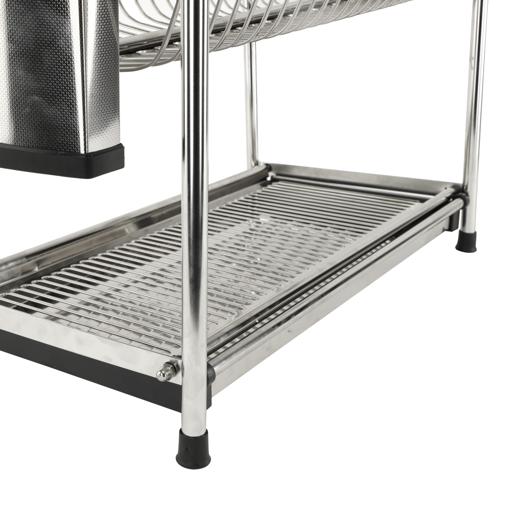 display image 8 for product Stainless Steel Dish Rack with 2 layer - Strong & Sturdy Body Large Capacity Rack with Removable Drip Tray & Non Slip Feet | Perfect to Keep Plates, Bowls, Glasses, Cups & More - Royalford 