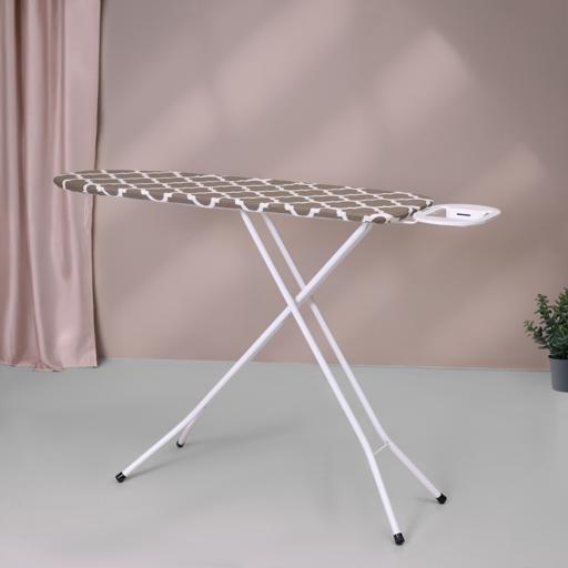 display image 4 for product Angelo Ironing Board, Adjustable Height Board, RF10090 | Durable Heat Resistant Cotton Cover with 8mm Foam Pad for Large Size | Foldable Design | Non Slip Feet