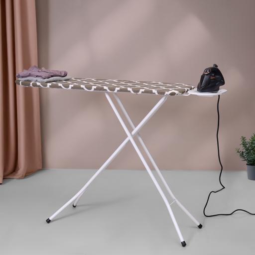 display image 7 for product Angelo Ironing Board, Adjustable Height Board, RF10090 | Durable Heat Resistant Cotton Cover with 8mm Foam Pad for Large Size | Foldable Design | Non Slip Feet