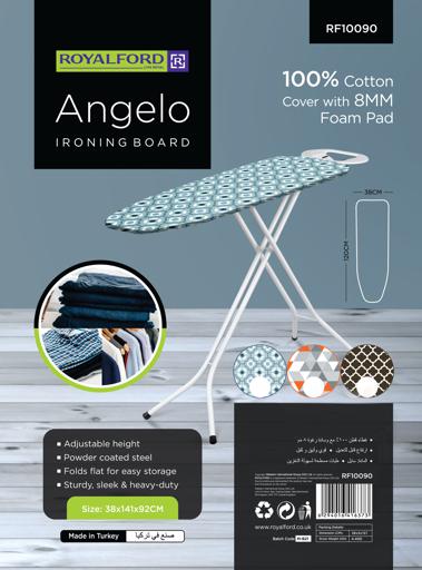 display image 18 for product Angelo Ironing Board, Adjustable Height Board, RF10090 | Durable Heat Resistant Cotton Cover with 8mm Foam Pad for Large Size | Foldable Design | Non Slip Feet