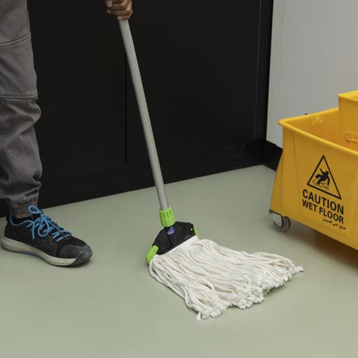 display image 3 for product Microfiber Floor Mop, PVC Coated Wooden Handle, RF10102 - Super Absorbent 100% Microfiber Threads, For All Types Of Surfaces, Durable Design, Faster Dehydration, Highly Absorbent