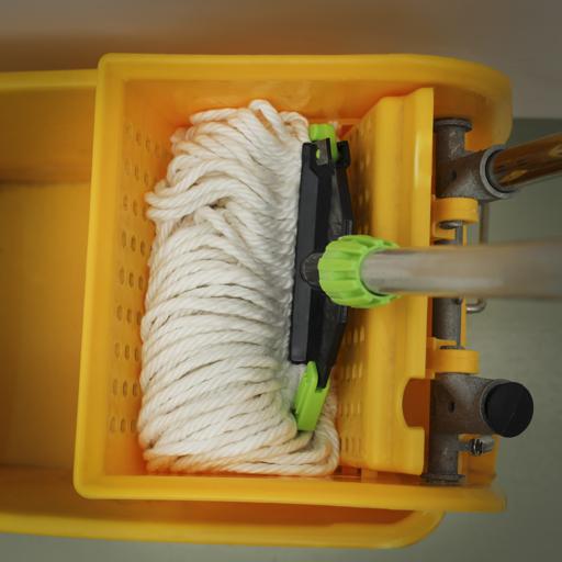 display image 2 for product Microfiber Floor Mop, PVC Coated Wooden Handle, RF10102 - Super Absorbent 100% Microfiber Threads, For All Types Of Surfaces, Durable Design, Faster Dehydration, Highly Absorbent