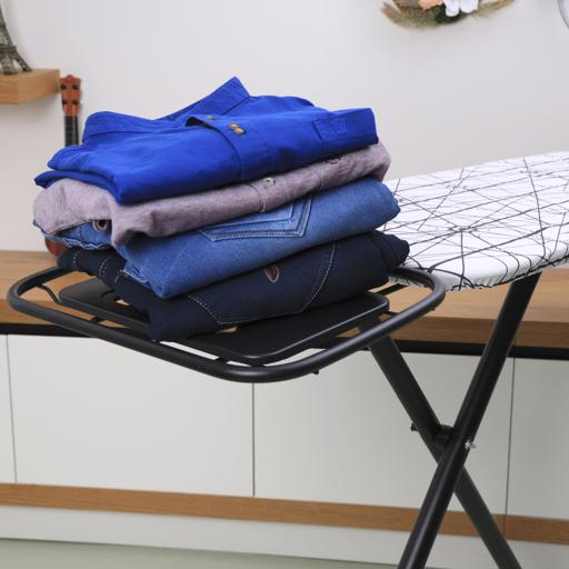 display image 2 for product Spring Ironing Board, Adjustable Height Iron Board, RF10122 | Cotton Cover with 8mm Foam Pad | Foldable Design | Home Laundry Room Or Dorm Use