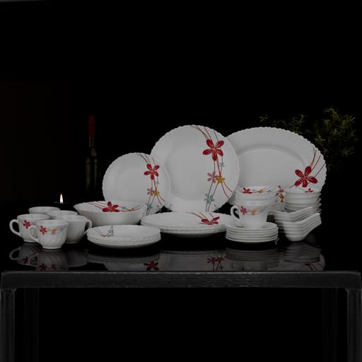 display image 1 for product 50 Pcs Opalware Dinner Set, RF10200 | Assorted Design | Lightweight, Beautiful Design Opal Dishes Sets Service for 6