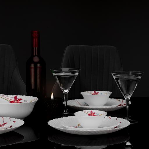 display image 4 for product 50 Pcs Opalware Dinner Set, RF10200 | Assorted Design | Lightweight, Beautiful Design Opal Dishes Sets Service for 6