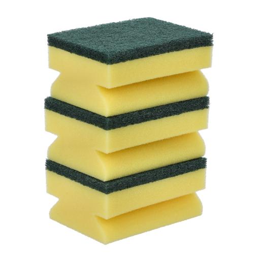 Cleaning Scrub Sponges for Kitchen, Dishes, Bathroom, Car Wash, One  Scouring Scrubbing One Absorbent Side, Abrasive Scrubber Sponge Dish Pads,  Heavy Duty, Green Yellow (Pack of 10) - Buy Online at Best