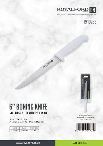 display image 7 for product 6" Boning Knife Stainless Steel with PP Handle, RF10232 | Sharp Blade | Rust-Resistant | Durable & Strong | Knife for Cutting Vegetables, Meat, Fruits & More