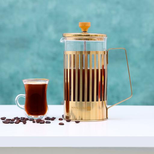 display image 1 for product French Press Coffee Maker, 33.5oz/1000ml, RF10237 | Borosilicate Glass Jar | Stainless Steel Frame | 3 Level Filtration | Coffee Maker Polymer Handle & Knob
