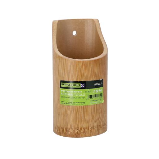 display image 5 for product Organic Bamboo Kitchen Tools, Nonstick Utensil Set, RF10239 | Spatula, Turner, Slotted Turner, Serving Spoon, Rice Spoon And Holder | Non-Scratch Cookware Tools