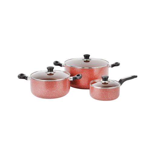 7 Piece Golden Pink Granite Cookware Set