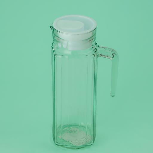 display image 1 for product Glass Jug with Plastic Lid, 1000ml Water Jug, RF10255 | Transparent Fridge Water Fruit Juices Liquors Jug with Lid | Ice Tea Pitcher | Beverage Carafe