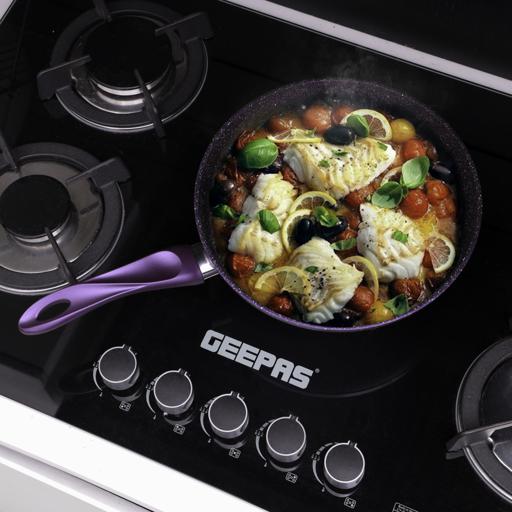 display image 3 for product Aluminium Frypan with Durable Granite Coating, RF10264 | 5 Layer Durable Construction | Stay Cool, Bakelite Handles | PTFE Free, PFOA Free Frypan