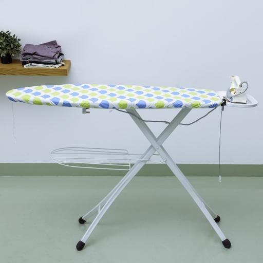 display image 1 for product Ironing Board Cover, 132x40cm, RF10288 - Durable Heat Resistant Cotton Cover With 10mm Felt Padding for Large Size, Foldable Design, Non Slip Feet