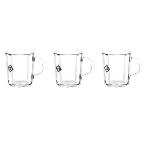Ravenhead Set Of 2 Amalfi Lemon Coffee Glasses Thick Clear Glass Hot Drinks Tea Mugs Cups