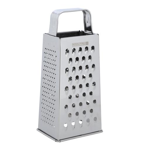 Box Cheese Grater, Stainless Steel with 4 Sides, Best for Parmesan Cheese, Vegetables, Ginger, Gray